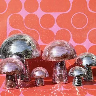 70s interiors, Disco balls inspired decoration and mirror elements