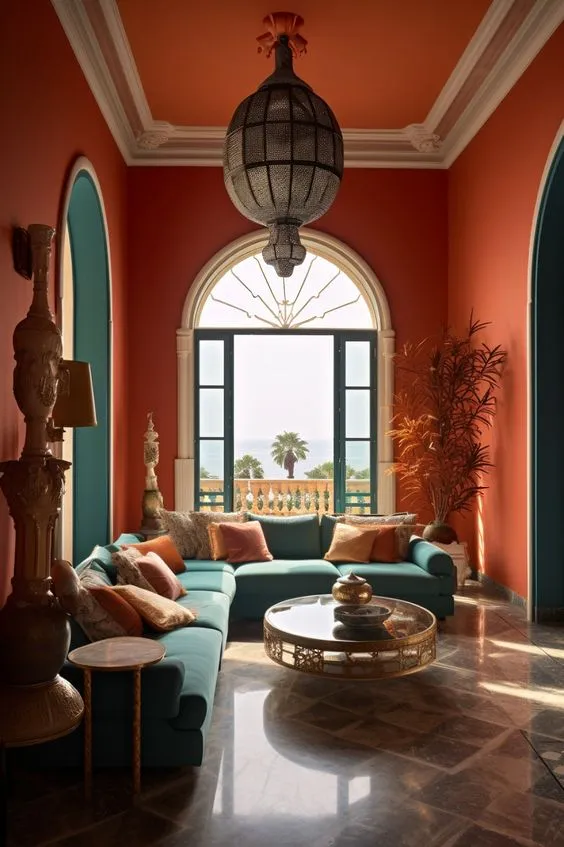 70s interiors, Mediterranean-style furniture