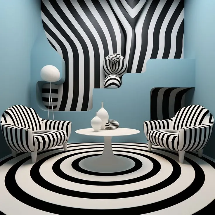 70s interiors, OP Art