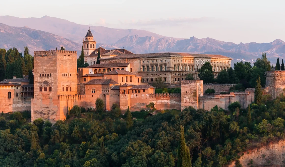Dawn Charles V Palace Alhambra Granada Andalusia Spain