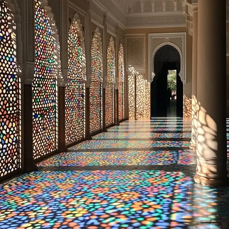 Maximalist Moroccan Interior Coloured Glass Fixtures